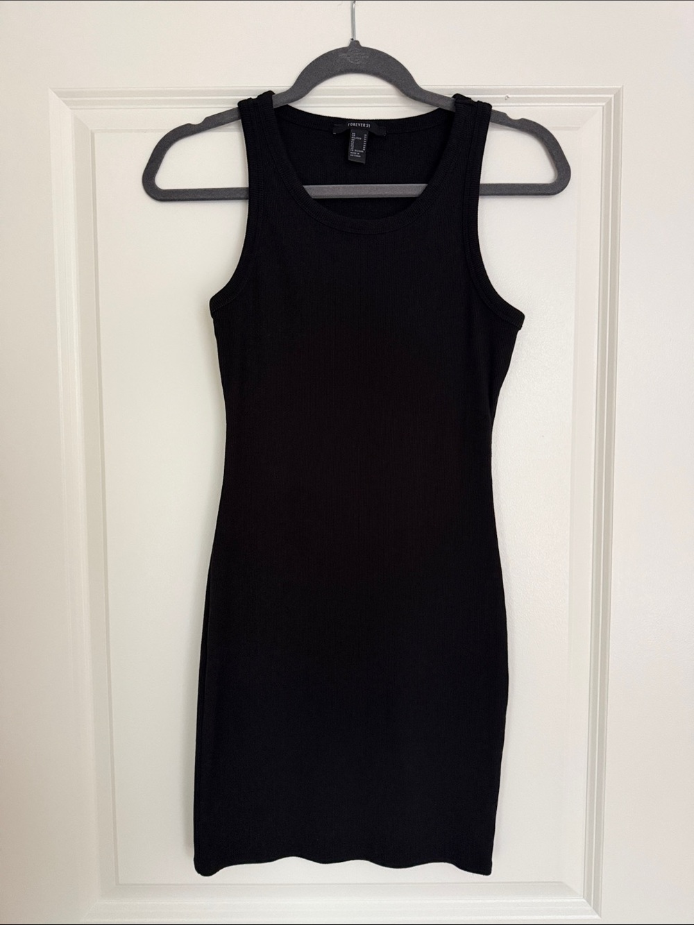 Forever 21 Black Ribbed Tank Bodycon Mini Dress